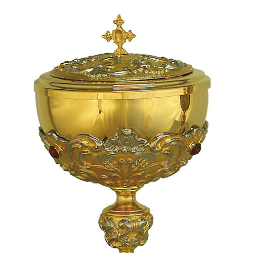 Chalice and ciborium in investment casting of bi-coloured brass 2