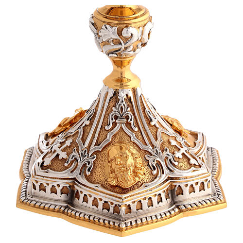 Calice et ciboire scènes Christ microfusion laiton bicolore 7