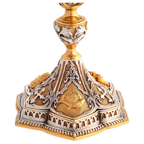 Calice et ciboire scènes Christ microfusion laiton bicolore 9
