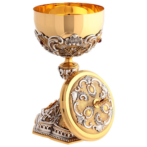 Calice Pisside microfusione ottone bicolore Scene Cristo 3