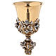 Chalice in investment casting of bi-coloured brass with Angels s2