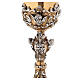 Chalice in investment casting of bi-coloured brass with Angels s5