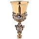 Chalice in investment casting of bi-coloured brass with Angels s6