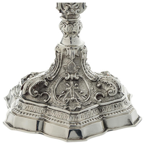 Chalice in brass, chiselled in baroque style 5