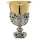 Chalice in brass, chiselled in baroque style s2