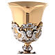 Chalice in two tone brass, chiselled in baroque style s2