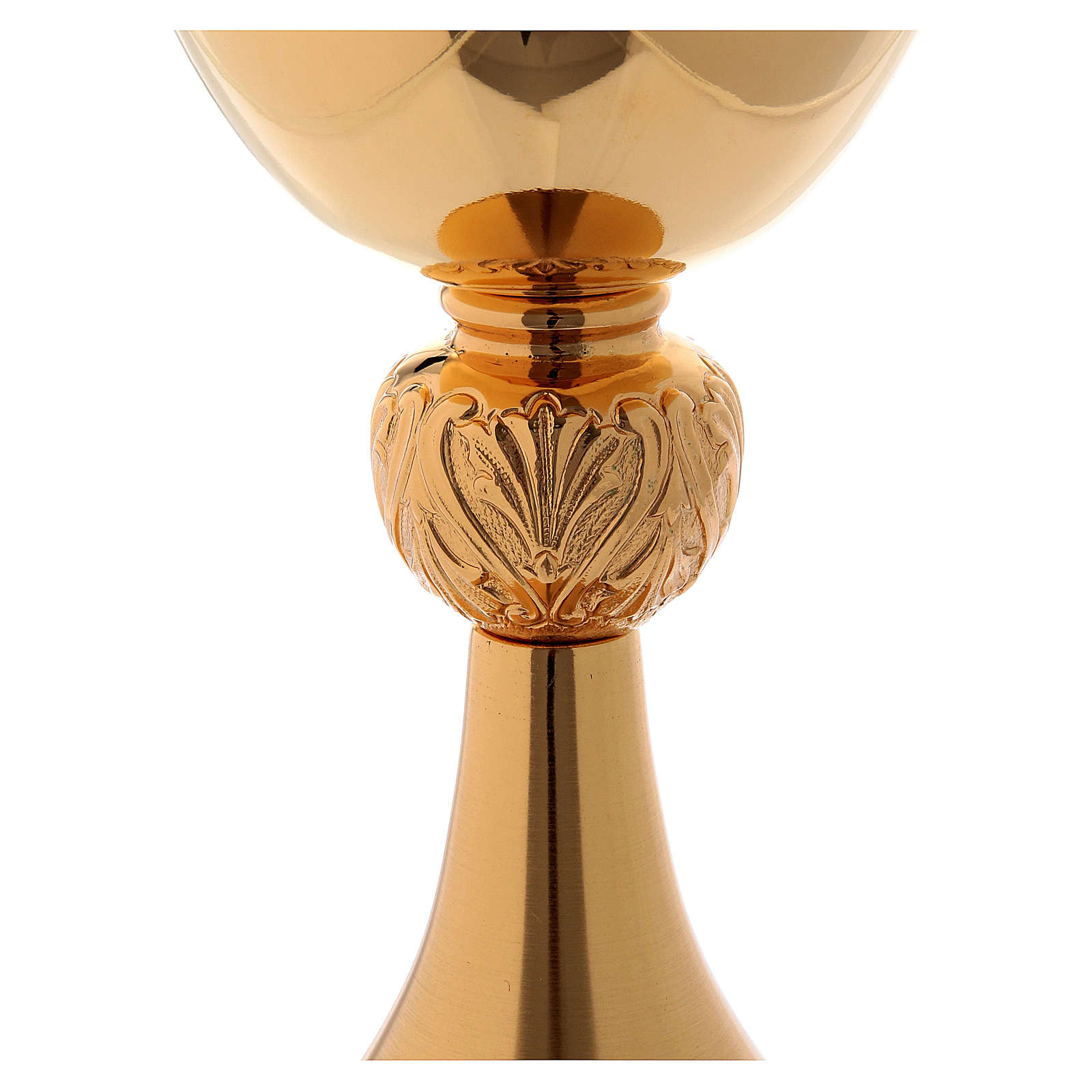 Chalice in golden brass, polished cup and satin base online sales on