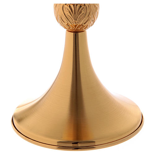 Chalice in golden brass, polished cup and satin base 4