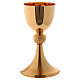Chalice in golden brass, polished cup and satin base s1