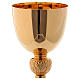 Chalice in golden brass, polished cup and satin base s2