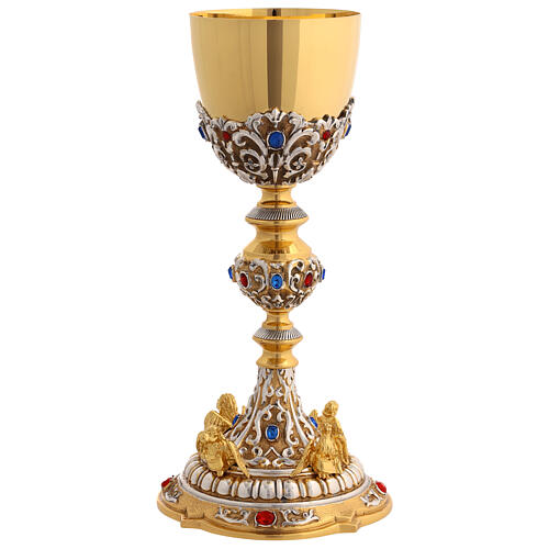 Chalice in brass with strass and 4 evangelists 4