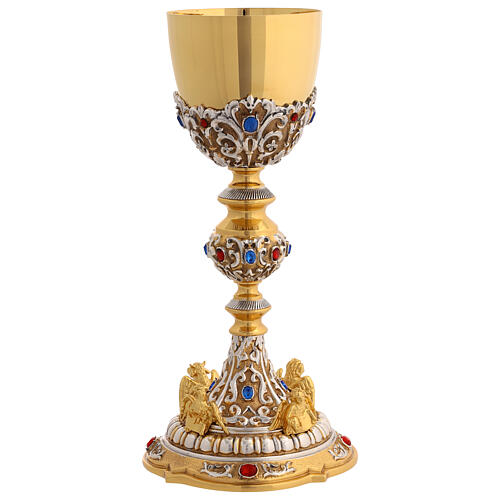 Chalice in brass with strass and 4 evangelists 5