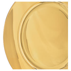 Patena de latón dorado, diámetro 23.5cm