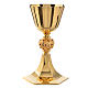 Chalice in gold-plated brass with ruby red stones s4