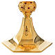 Chalice in gold-plated brass with ruby red stones s5