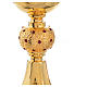 Chalice in gold-plated brass with ruby red stones s6