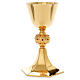 Chalice in gold-plated brass with ruby red stones s7
