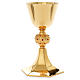 Chalice in gold-plated brass with ruby red stones s1