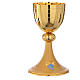 Chalice and ciborium in brass with blue crystals s9
