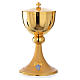 Chalice and ciborium in brass with blue crystals s10