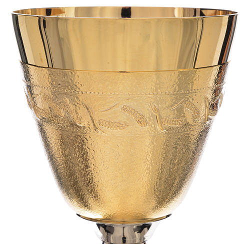 Chalice, ciborium in brass with ears of wheat 4