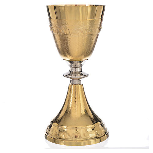 Chalice, ciborium in brass with ears of wheat 3