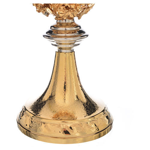 Chalice with grapes and ears of wheat in golden brass 2