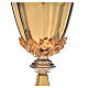 Chalice with grapes and ears of wheat in golden brass s3
