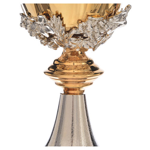 Chalice with grapes and ears of wheat in two-tone brass 5