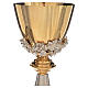 Chalice with grapes and ears of wheat in two-tone brass s2