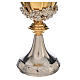 Chalice with grapes and ears of wheat in two-tone brass s3