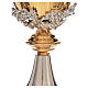 Chalice with grapes and ears of wheat in two-tone brass s5