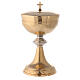 Chalice, ciborium with ears of wheat in golden brass s3