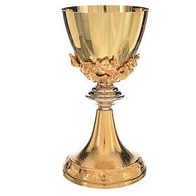 Chalice with cup in sterling silver with grapes and ears of whea