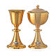 Calice e pisside croce piede ottone dorato s1