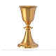 Calice e pisside croce piede ottone dorato s3