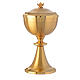 Calice e pisside croce piede ottone dorato s5