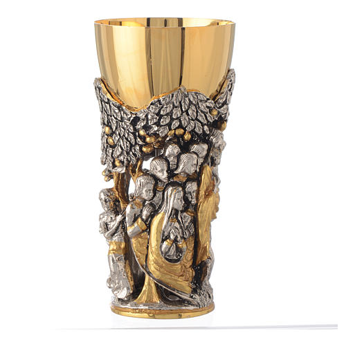 Calice mod. Cristo Africa ottone bicolore 3