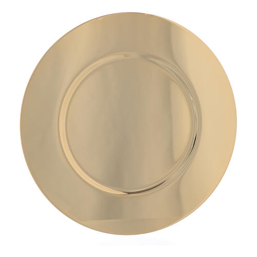 Paten in gold-plated shaped brass, 15,5cm 1