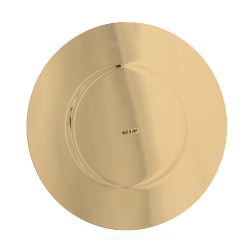 Paten in gold-plated shaped brass, 16,5cm 2