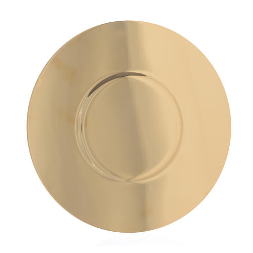 Paten in gold-plated shaped brass, 16cm 2