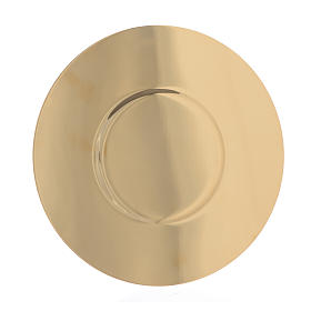 Paten in gold-plated shaped brass, 16cm