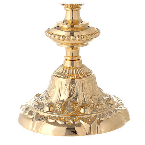Baroque style chalice in golden brass 22.5cm 3