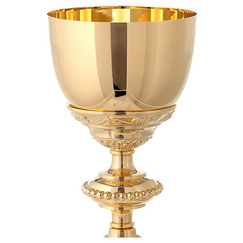 Baroque style chalice in golden brass 22.5cm 2