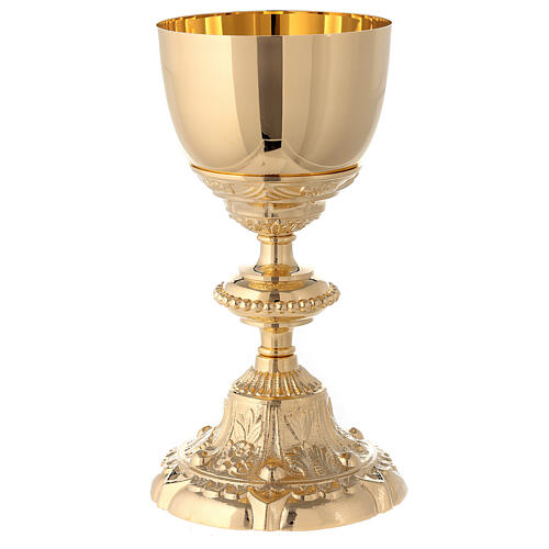 Baroque style chalice in golden brass 22.5cm 4