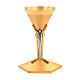Cone shaped chalice in golden cast brass with Angels s1