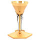 Cone shaped chalice in golden cast brass with Angels s2
