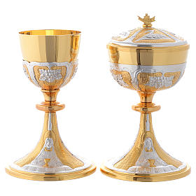 Chalice & Ciborium brass, Jesus with Chalice