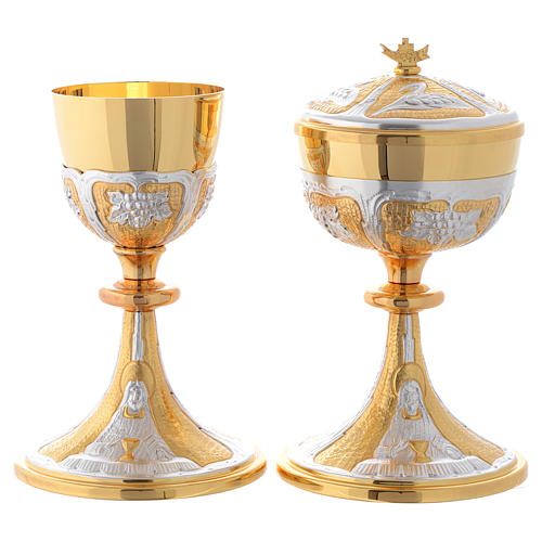 Chalice & Ciborium brass, Jesus with Chalice 1