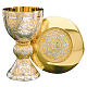 Molina Chalice and paten in two tone brass with sterling silver cup, Tassilo model s1